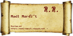 Madl Marót névjegykártya